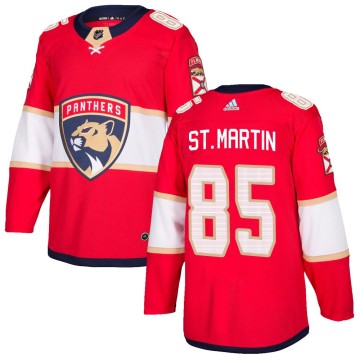 Authentic Adidas Men's Hunter St. Martin Florida Panthers Home Jersey - Red