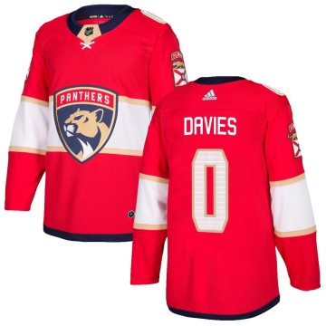 Authentic Adidas Men's Josh Davies Florida Panthers Home Jersey - Red