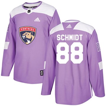 Authentic Adidas Men's Nate Schmidt Florida Panthers Fights Cancer Practice Jersey - Purple