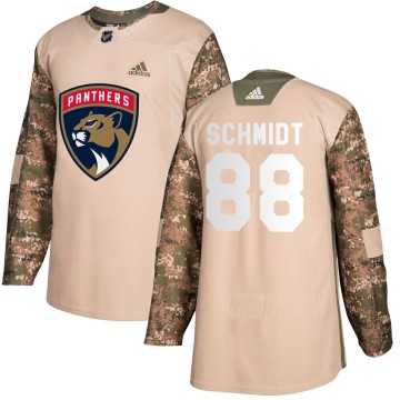 Authentic Adidas Men's Nate Schmidt Florida Panthers Veterans Day Practice Jersey - Camo