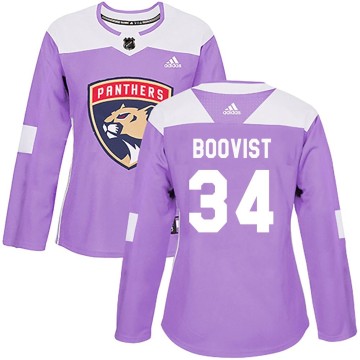 Authentic Adidas Women's Adam Boqvist Florida Panthers Fights Cancer Practice Jersey - Purple