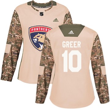 Authentic Adidas Women's A.J. Greer Florida Panthers Veterans Day Practice Jersey - Camo