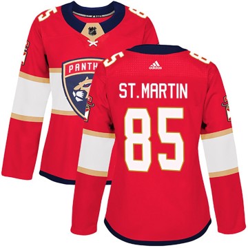 Authentic Adidas Women's Hunter St. Martin Florida Panthers Home Jersey - Red