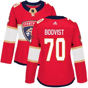 Authentic Adidas Women's Jesper Boqvist Florida Panthers Home Jersey - Red