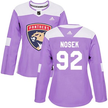 Authentic Adidas Women's Tomas Nosek Florida Panthers Fights Cancer Practice Jersey - Purple