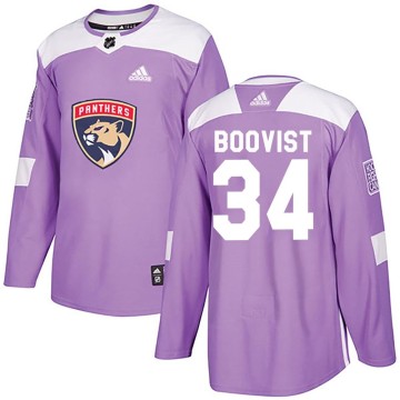 Authentic Adidas Youth Adam Boqvist Florida Panthers Fights Cancer Practice Jersey - Purple