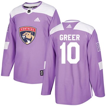 Authentic Adidas Youth A.J. Greer Florida Panthers Fights Cancer Practice Jersey - Purple