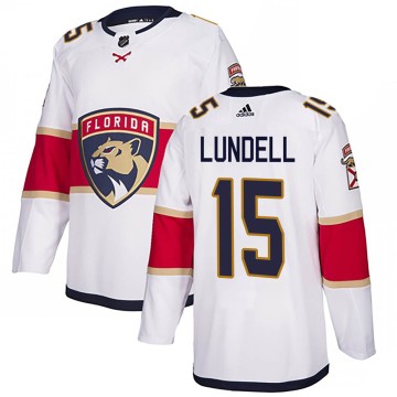 Authentic Adidas Youth Anton Lundell Florida Panthers Away Jersey - White