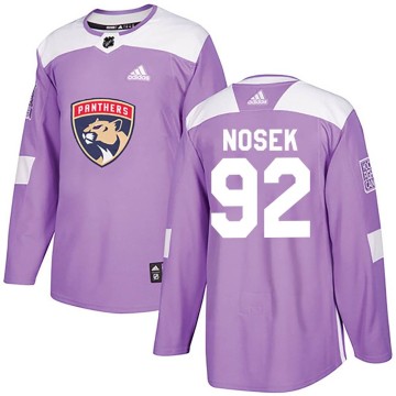 Authentic Adidas Youth Tomas Nosek Florida Panthers Fights Cancer Practice Jersey - Purple