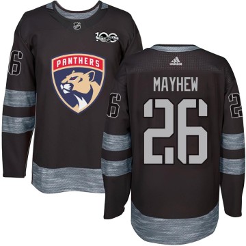 Authentic Men's Gerry Mayhew Florida Panthers 1917-2017 100th Anniversary Jersey - Black