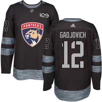 Authentic Men's Jonah Gadjovich Florida Panthers 1917-2017 100th Anniversary Jersey - Black